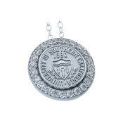 USC Trojans Seal Aurora CZ 10K White Gold Necklace